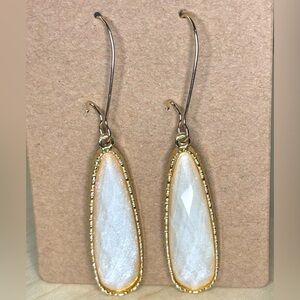 Elegant Gold and White Drop Earrings